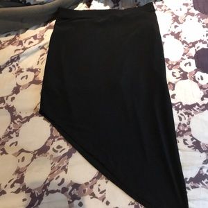 Asymmetrical black mini skirt